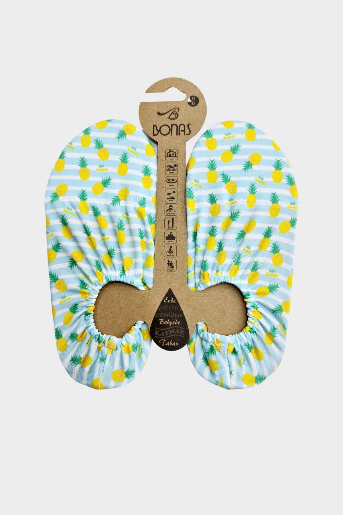 Bonas Ananas Desenli Kaydırmaz Taban Çocuk Havuz ve Deniz Ayakkabısı