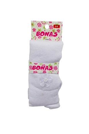 Bonas İnci Aksesuarlı Çocuk Külotlu Çorap