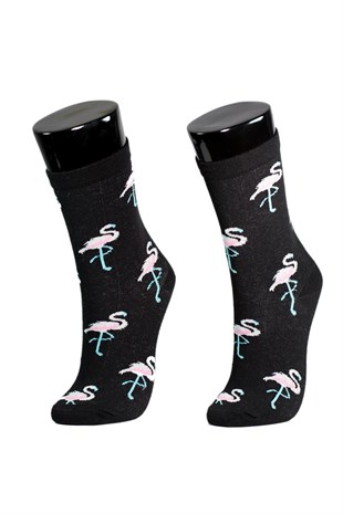 Socksturka Flamingo Desen Renkli Çorap